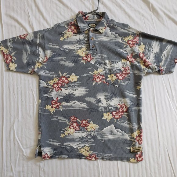 Tommy Bahama Other - Tommy Bahama Polo Shirt Medium Cotton Waffle Texture
